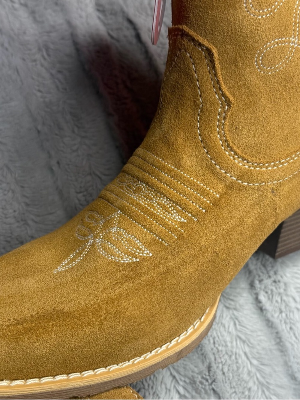 New in Box Justin Women's Gypsy Suede Western Booties Camel Color Size 10 B - Picture 7 of 8